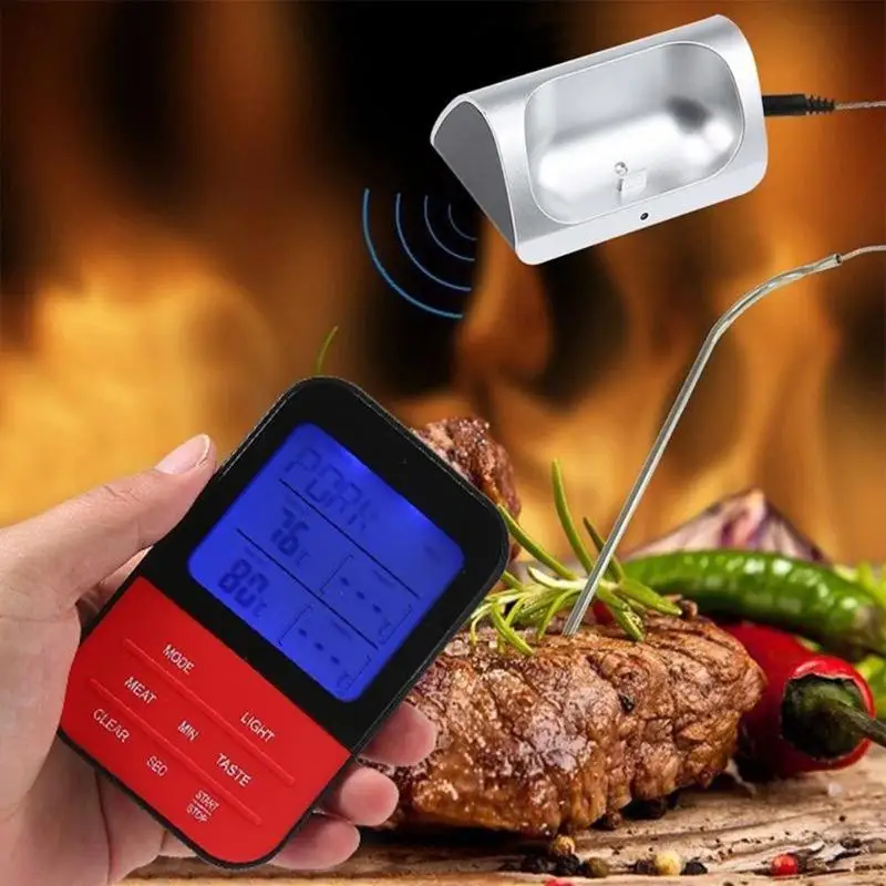 Household BBQ Thermometers Wireless Digital Oven And Grill Meat Cooking
Remote Kitchen Thermometer And Timer With Long Probe
