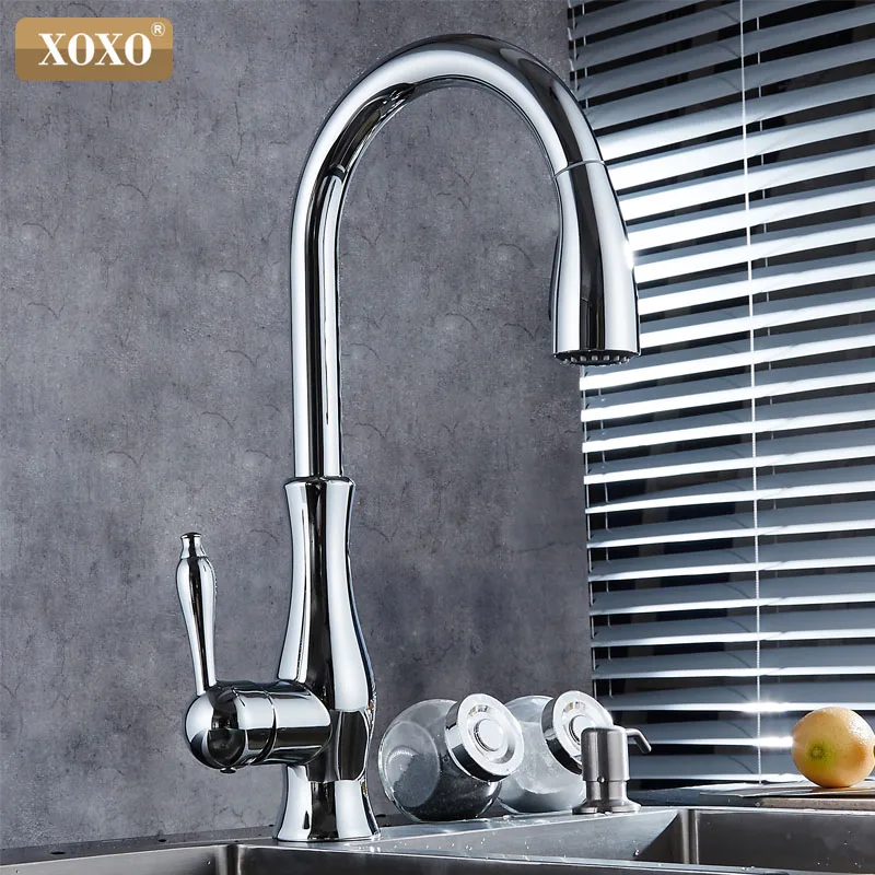  XOXO luxury kitchen faucet head quality copper brush nickel exports atomization pull out kitchen si - 32863364168
