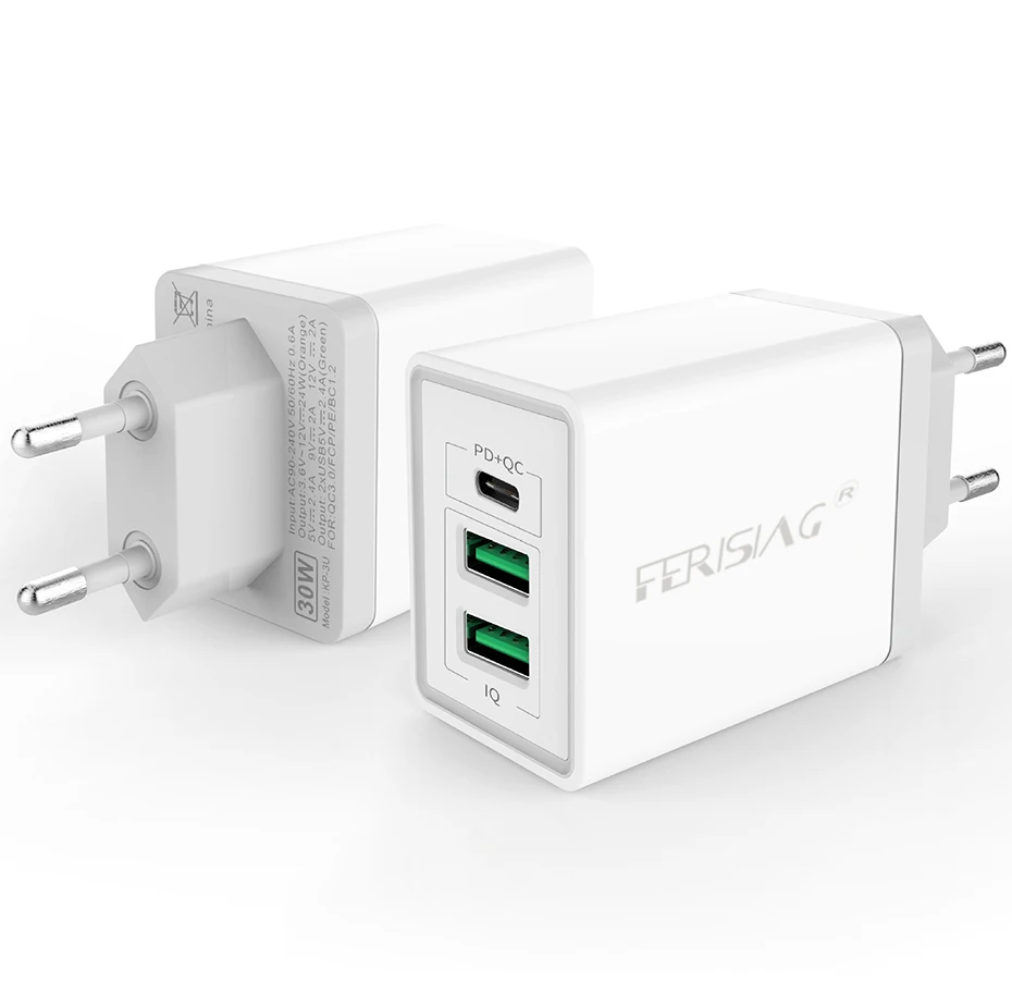 EU/US usb type C PD+ QC3.0 QC4.0 30 Вт Быстрое USB зарядное устройство для телефона Быстрая зарядка 4,0 5A USB для Mackbook Air iPhone X samsung Xiaomi