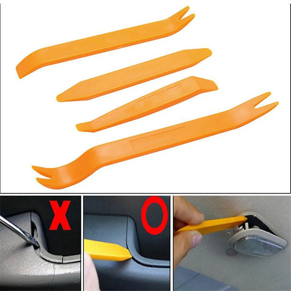 

4Pcs Portable Auto Car Radio Panel Door Clip Panel Trim Dash Audio Removal Installer Pry Kit Repair Tool Pry Tool Hand Tools