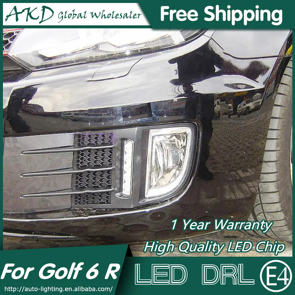 

AKD Car Styling LED Fog Lamp for VW Golf 6 R DRL 2009-2012 Golf6 LED Daytime Running Light Fog Light Signal Parking Accessories