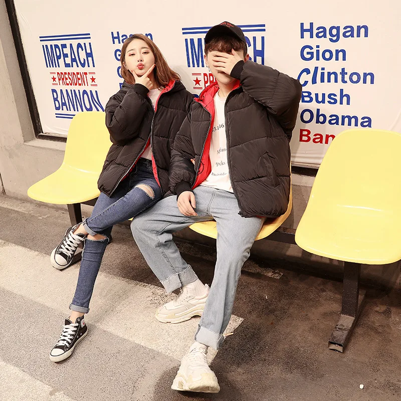 Voobuyla Down Cotton Coat Women 2018 New Long sleeve Coat Winter Warm Jackets Female Fashion Couple Wear Short Jacket Casaco Men Coats