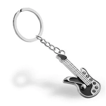 

2018 New Mini Creative Charm Key Chain Key Ring Silver Plated Musical Note Violin Keychain For Car Metal Music Symbol Key Chains