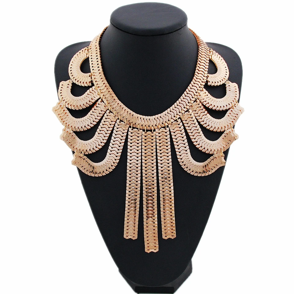 

CirGen Fashion Chokers Women Chunky Gold Color Chain Statement Choker Tassel Pendant collars Necklaces Bijoux Jewelry Item,E08