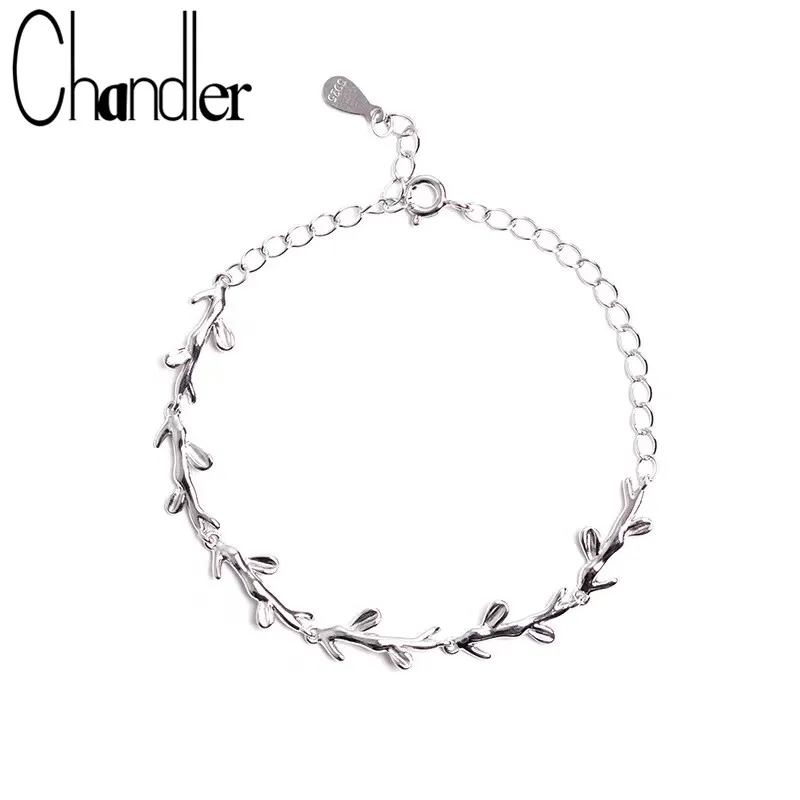 Женский браслет Chandler Olive Branch посеребренный аксессуар модные корейские простые