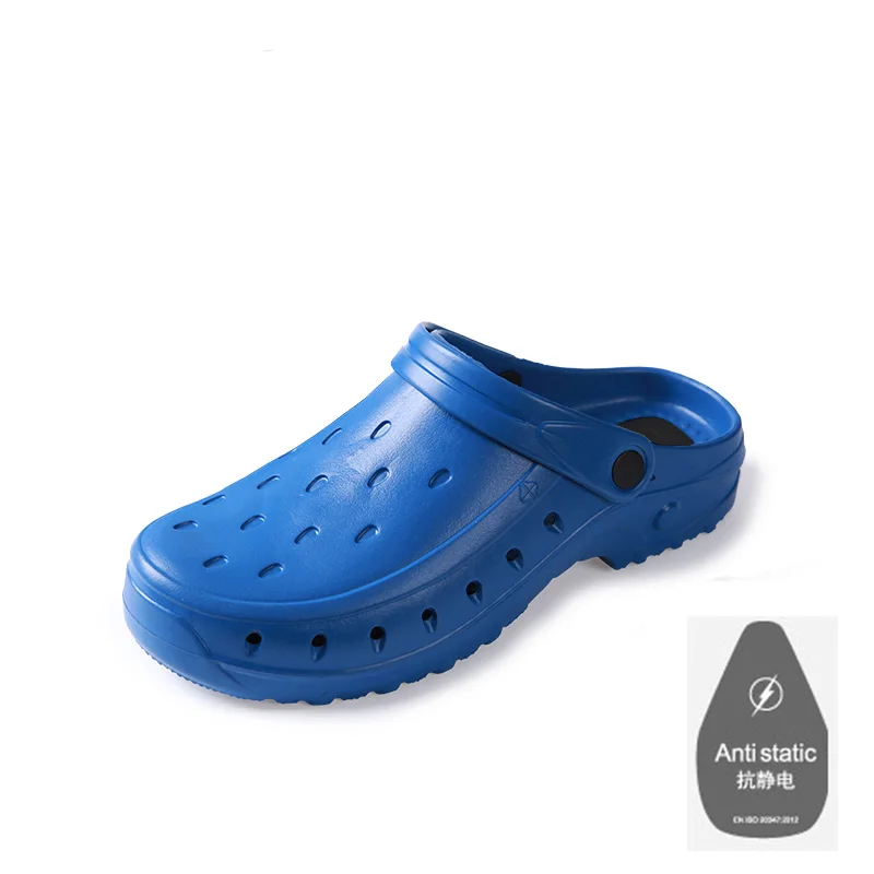 Мужские классические антистатические автоклавные антибактериальные хирургические туфли медицинская обувь безопасные хирургические сабо для уборки помещений - Цвет: deep blue