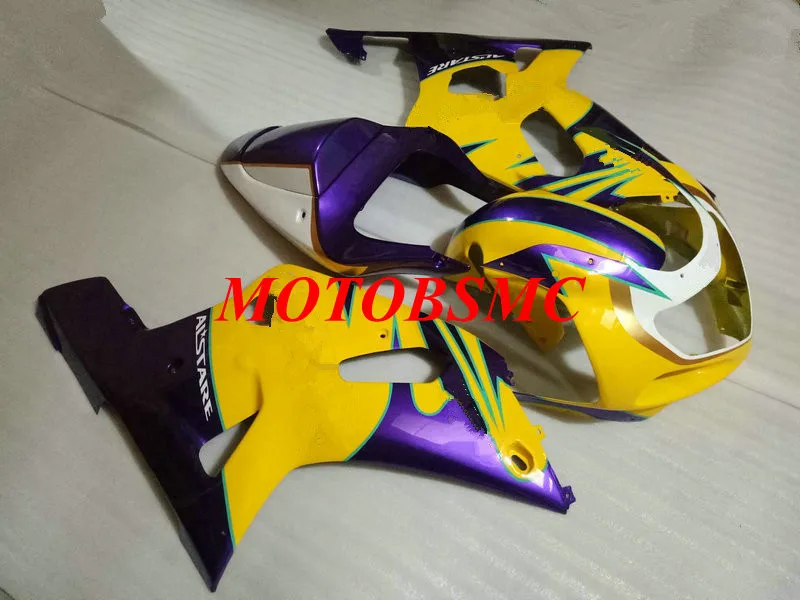 Комплект обтекателей на заказ для GSXR600 750 K1 01 02 03 GSXR 600 GSXR750 2001 2002 2003 ABS желтый