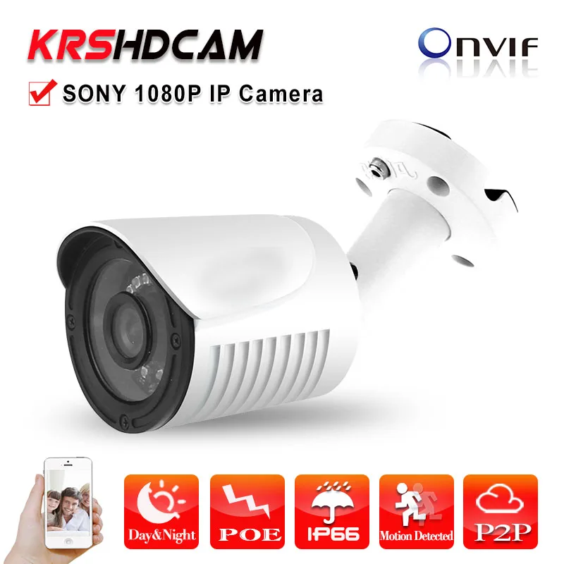 

1080P IP Camera POE Full HD 2.0MP sony IMX323 Sensor H.264 outdoor waterproof IP66 P2P Night Vision HD Lens camaras de seguridad