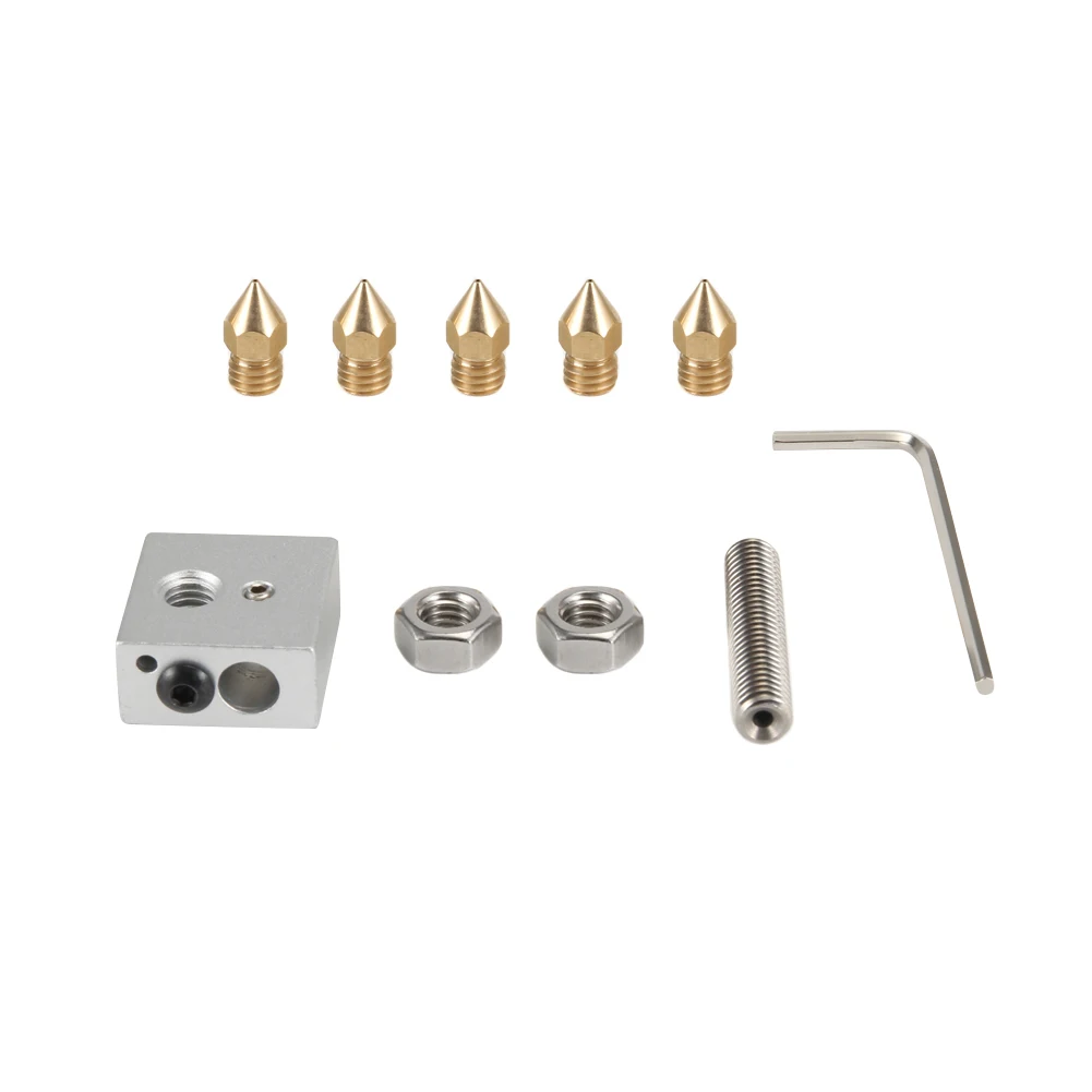 

New Hot Heater Block+Copper Nozzle+Tube Set for MK7 MK8 Extruder i3 DIY 3D Printer Hot End NV99