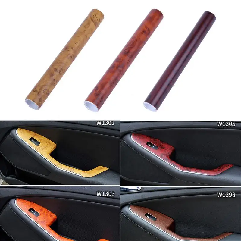 سيارة الداخلية ملصقات عجينة الخشب الحبوب الهاتف المحمول ملصقا 30x120 سنتيمتر ألياف الكربون ملصق سيارة التصميم 5d