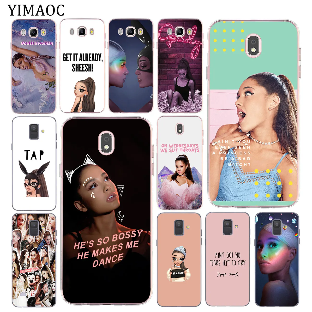 

YIMAOC Ariana Grande Soft Tpu Silicone Phone Case for Samsung Galaxy A5 J5 J6 J7 2017 EU J3 2016 A9 A8 A7 A6 Plus 2018 Cover