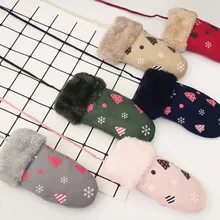 Зимние Детские перчатки для девочек и мальчиков, замшевые перчатки с рождественской елкой, все включено, новинка, детские перчатки