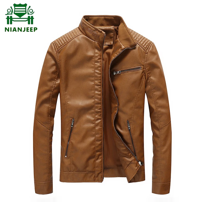 

Brand PU Leather Jacket Men Size 4XL 5XL Jaqueta De Couro Masculino Washed Fleece Motorcycle Leather Jacket Male Casual Coat