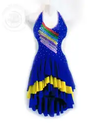 Новый Костюмы для латиноамериканских танцев Танцевальный костюм сексуальные старший цветов спандекс латинские танцы платье для женщин