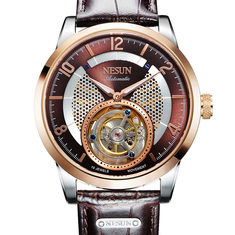 Switzerland NESUN Limited Edition Брендовые Часы для мужчин Tourbillion автоматические мужские часы