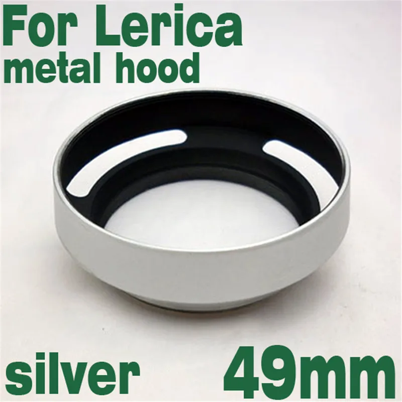 

COMLYO 49mm Lens Hood 49 mm Silver Metal Tilted Vented Camera Lens Hood shade for Leica M LM Camera Accessories