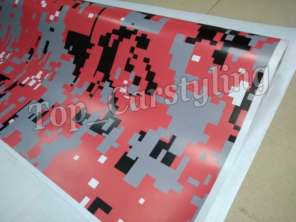 red camouflage vinyl car styling digital camo Vinyl66 (5)