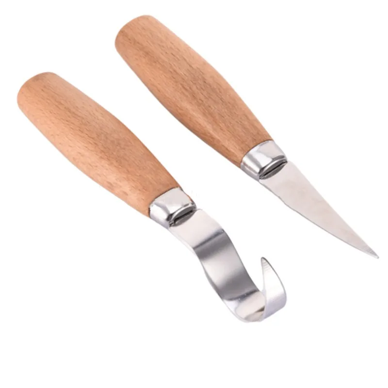  2PCS Wood Carving Cutter Knives Tool Set Woodworking Chip Hand Chisel Kit
