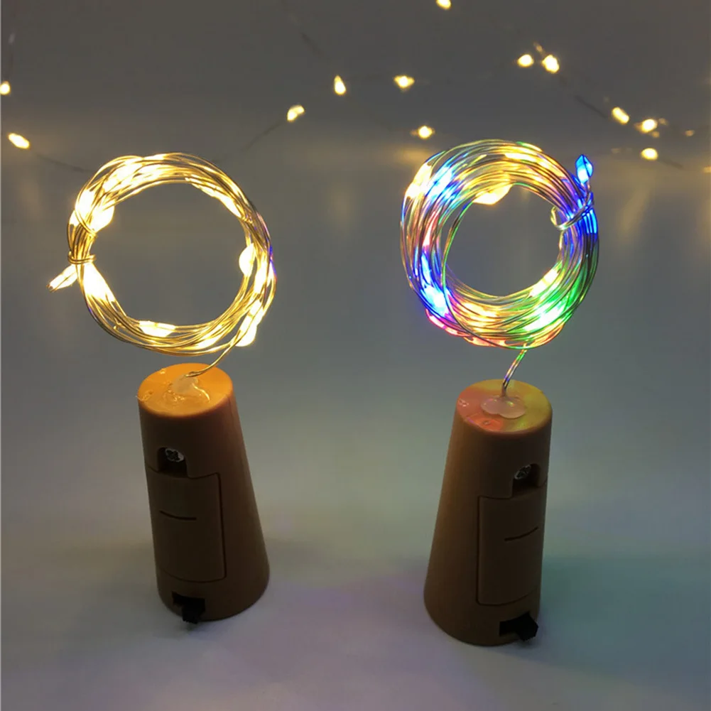 HUANJUNSHI 2M 20LED Wine Bottle Light Cork Shape Battery Copper Wire String Lights For Bottle DIY Christmas Wedding And Party HUANJUNSHI 2M 20LED Wine Bottle Light Cork Shape Battery Copper Wire String Lights For Bottle DIY Christmas Wedding And Party