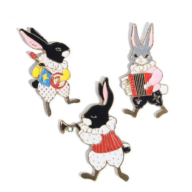 

Cute Rabbit Brooch Lovely Animal Bunny Enamel Brooches Metal Buckle Pin For Coat Shirt Bag Jacket Collar Lapel Pins Jewelry Gift