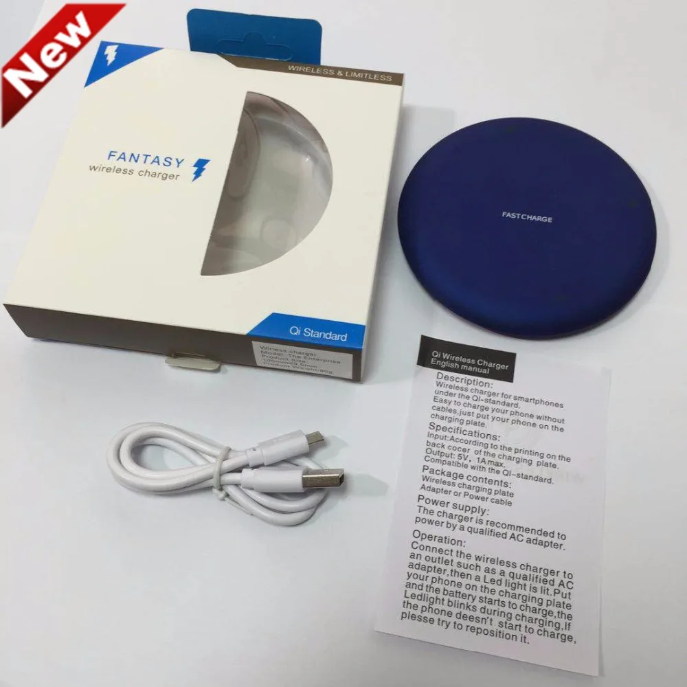 

Blue Original Fast Wireless Charger Qi Charging pad For Samsung Galaxy S8 S7 Edge S6,Qi Wireless Charger for iphone xiaomi mi