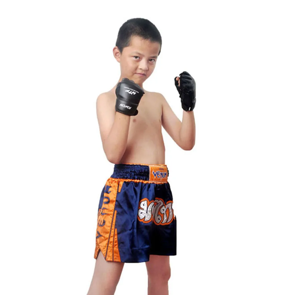 New Leather Half Finger Kids Children Karate Boxing Gloves Mitts Sanda Karate Sandbag Taekwondo Protector Gloves MMA Muay Thai