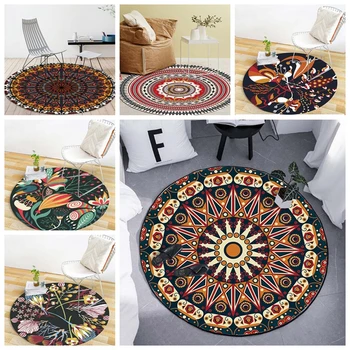 

Bohemian Rugs and Carpets for Home Living Room Round Chair Area Rug Persian Style Decor Kids Play Bedroom Anti-Slip Floor Mats