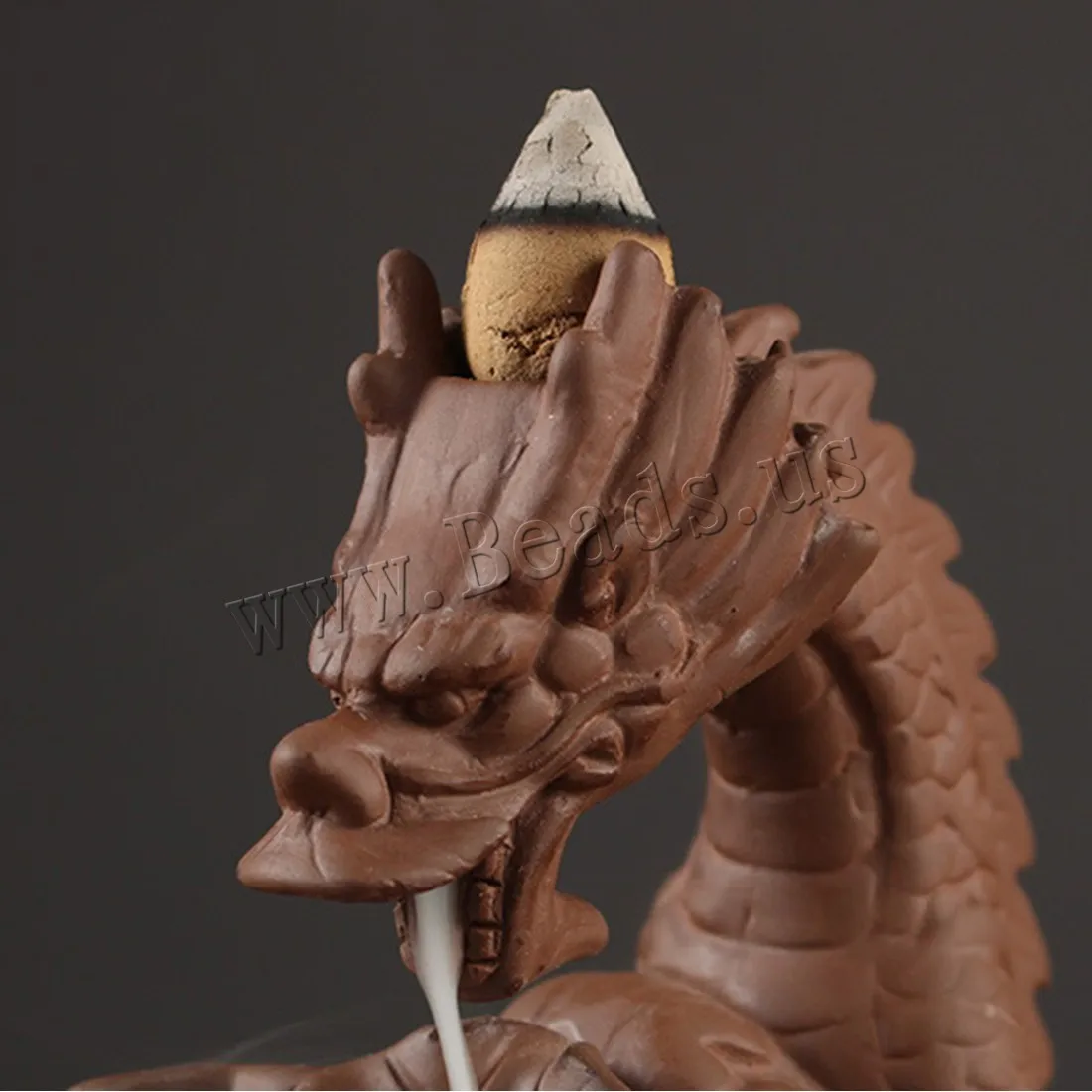 Traditional Chinese Dragon Incense Burner Smoke Waterfall Backflow Incense Burner Ceramic Incense Holder + 10pcs Incense Cones