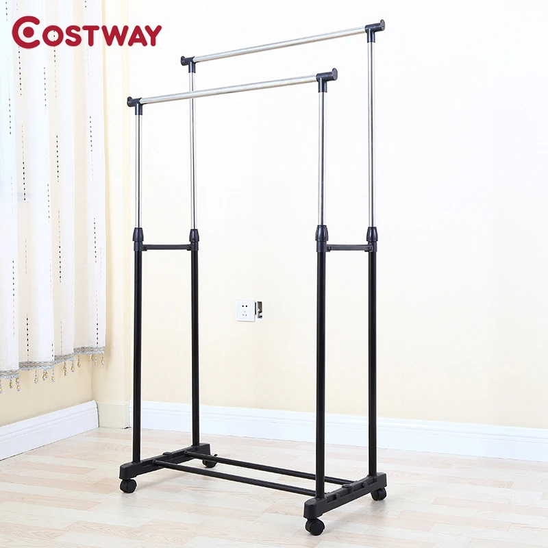 COSTWAY شماعات ملابس معطف رف الطابق شماعات خزانة لتخزين الملابس الملابس تجفيف رفوف بورت manteau kledingrek perchero دي فطيرة