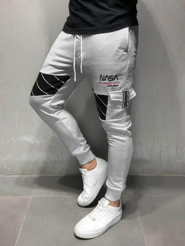 

FRMARO 2019 Elasticity Mens Joggers Pants Casual Fashion Bodybuilding Joggers Sweatpants Bottom Printing Pants Men Casual Pants