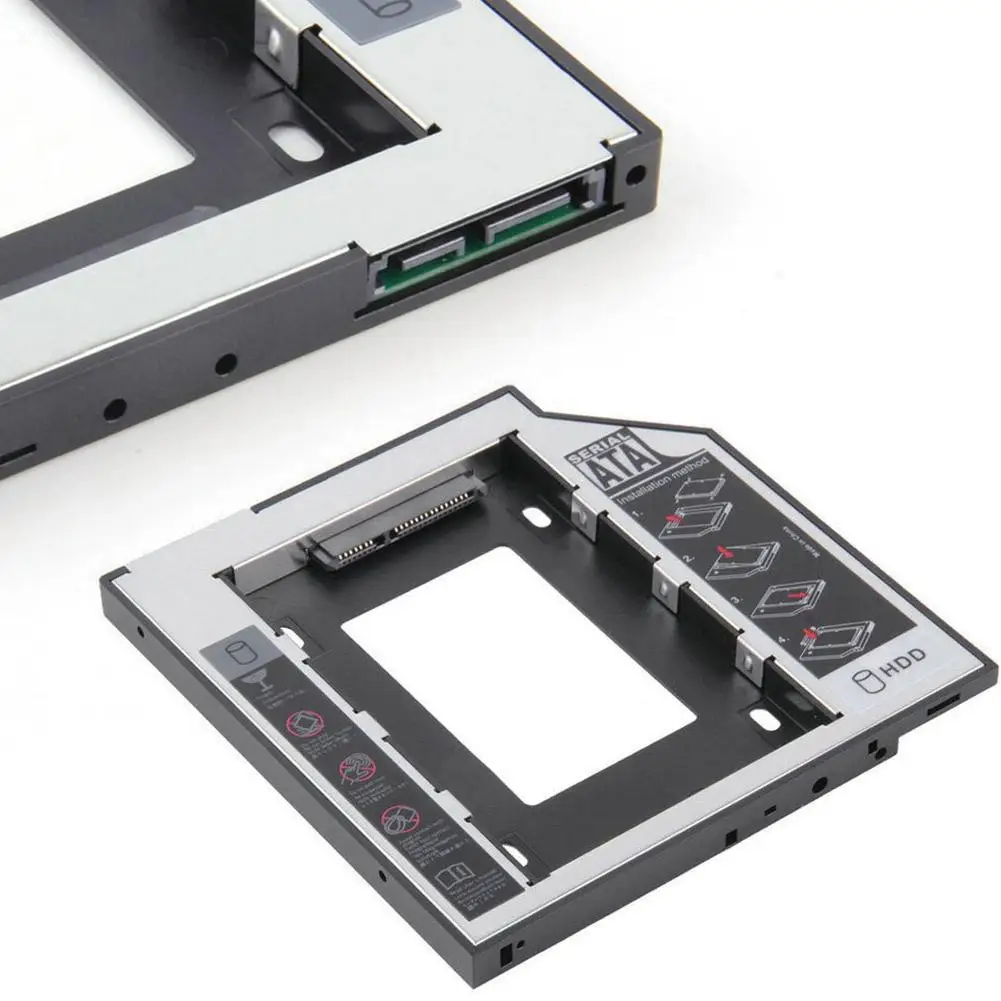  New 2pcs/lot Plastic Optibay 2nd Second hdd Caddy 9.5mm SATA 3.0 For 2.5'' SSD DVD CD-ROM Enclosure