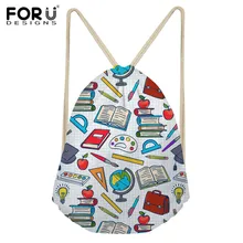 FORUDESIGNS/книга комиксов, ручка с рисунком, сумка на шнурке, повседневный Детский рюкзак, мешок для девочек и мальчиков, модный Cinch рюкзак на веревках для мальчиков