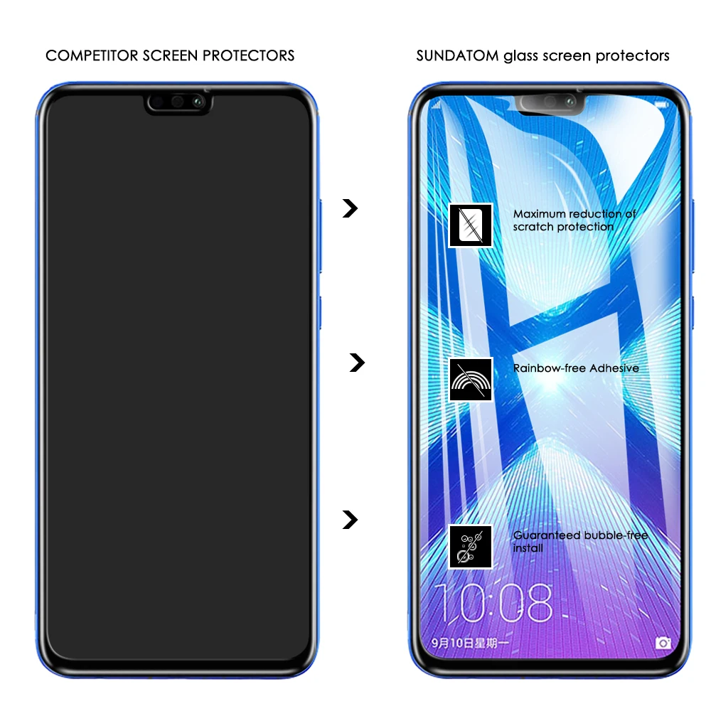 For-Huawei-Honor-8X-Screen-Protector-SUNDATOM-Tempered-Glass-Full-Cover-3D-Edge-HD-Anti-explosion (4)