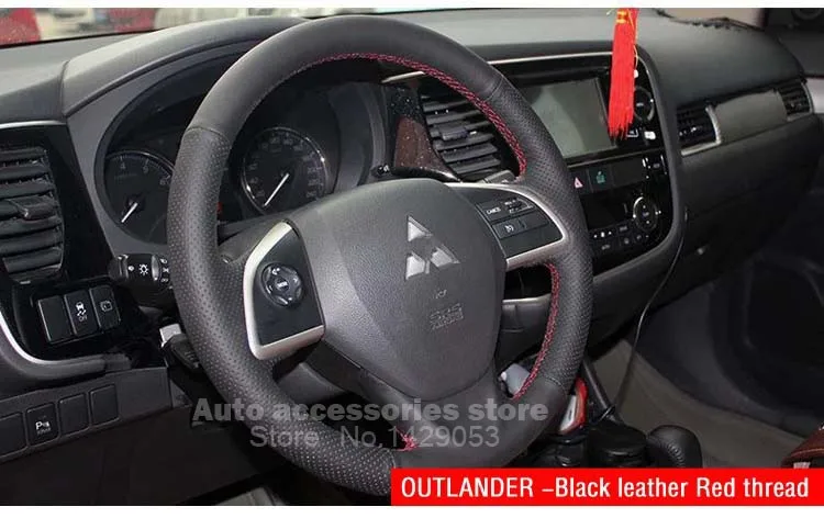 Чехлы на руль чехол для Mitsubishi Outlander натуральная кожаный автостайлинг Чехлы DIY рулевые Чехлы специально Чехлы