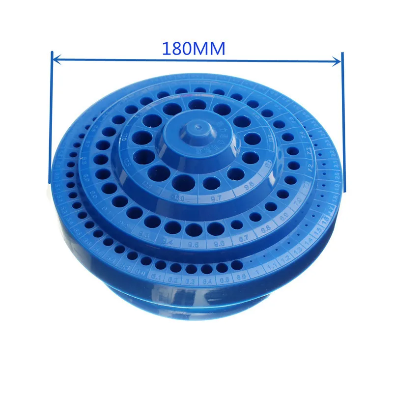 New 1PC Multifunctional Blue Plastic Round Shape Drill Bit Storage Box