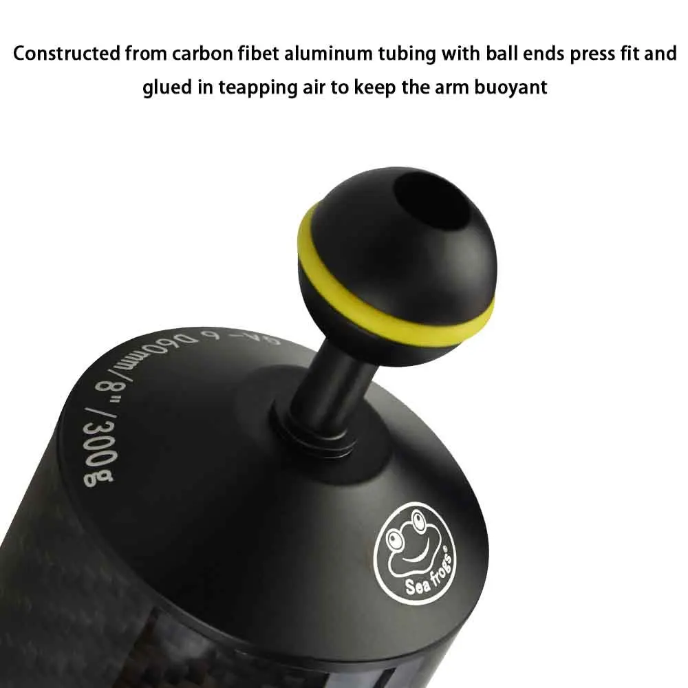 Braço de Fibra de Carbono Aquático Float Flutuabilidade Dupla Bola Flutuante Braço Mergulho Underwater Câmera Bandeja - Image 4