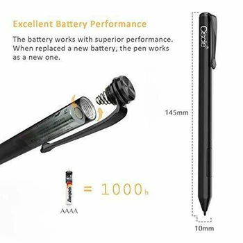 

For Microsoft Surface Go Pro 5/ 4/ 3/ Book 142mm Wireless Solid Aluminium Stylus Pen New Black 4096 Pressure Stylus Pen