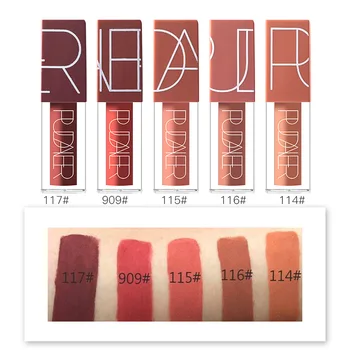 

Pudaier Moisturizer Matte Frosted Liquid Lipstick Lip Gloss Fashion Nude Long-lasting Waterproof for Makeup Lipstick Lasting