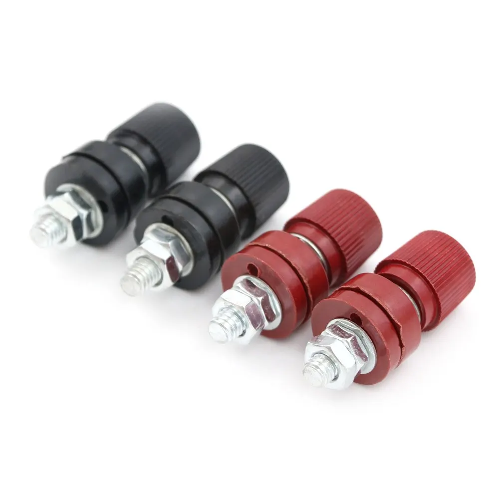 4pcs Terminal 6mm Screw M6 Power Supply Terminals Binding Post(2PCS Red