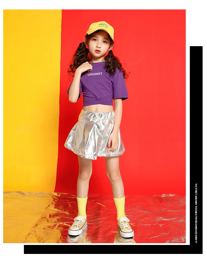 Girls boutique outfits 4 6 8 10 123 14 16 18 Years hip hop T shirt dance costume kids jazz Summer baby girls clothing set (11)