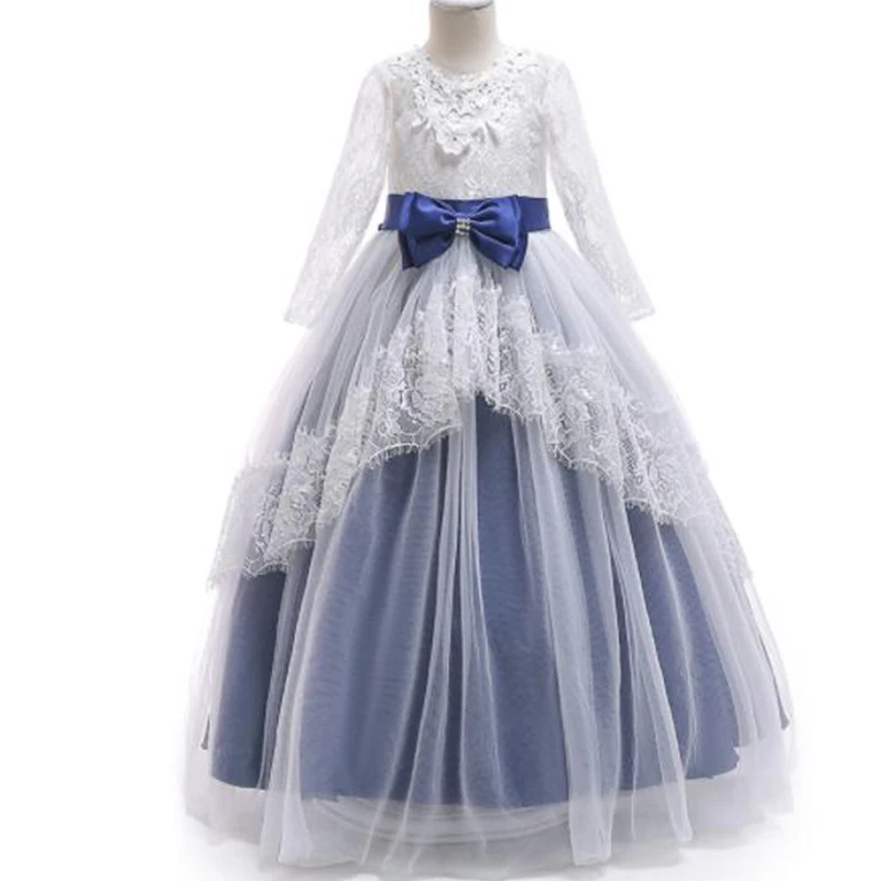 

Girls Princess Lace Dress Kids Floral Elegant Birthday Dress Flower Girls Wedding Party clothing For Girls Children Costume