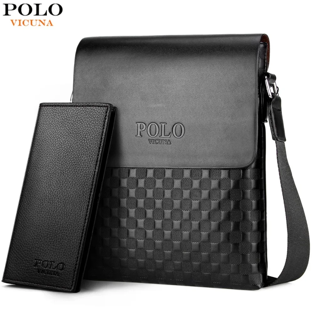 VICUNA POLO Classic Plaid Design Business Man Bag Vintage Brand Mens Messenger Bag Casual Grid Shoulder Bag For Male bolsa Hot VICUNA POLO Classic Plaid Design Business Man Bag Vintage Brand Mens Messenger Bag Casual Grid Shoulder Bag For Male bolsa Hot