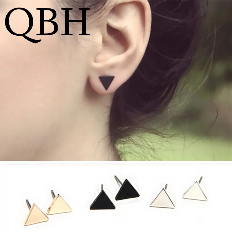 

EK941 New European Style Minimalist Boucle Brincos LOVE Geometric Triangle Tiny Stud Earrings For Women Girl Jewelry Orecchini