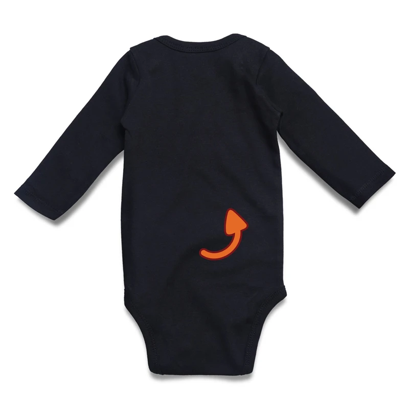 long sleeve baby bodysuit Halloween custom black-2