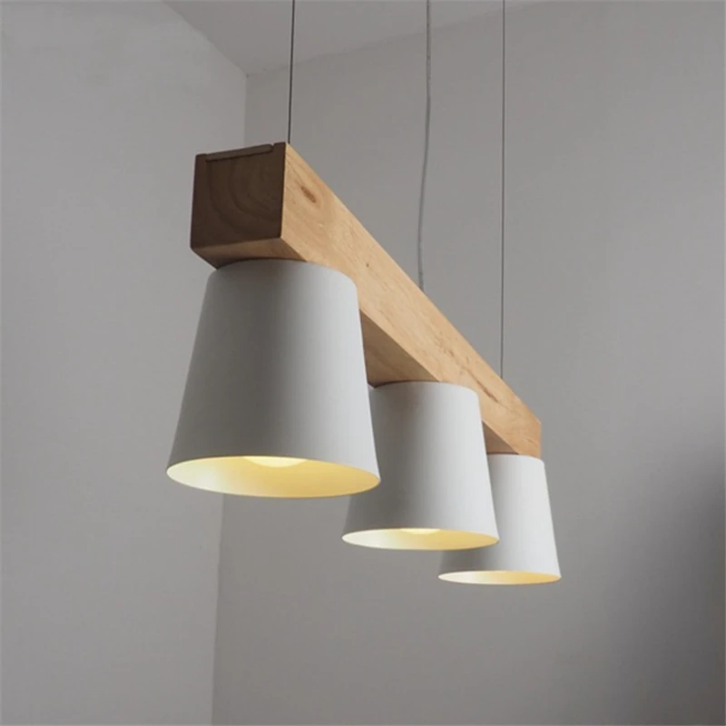 

3 / 5 Heads Nordic Loft Contracted Wooden Dining Room Pendant Lights Japanese Style Wood Led Hanging Lights Free Shipping