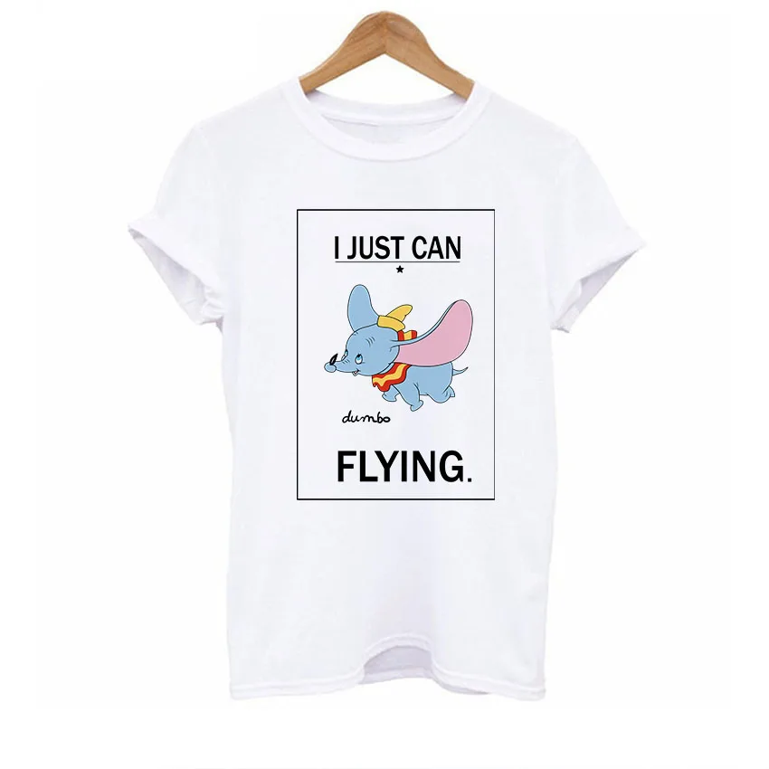 Dumbo женская футболка Забавный слон Camiseta Дамская Футболка с принтом дамского