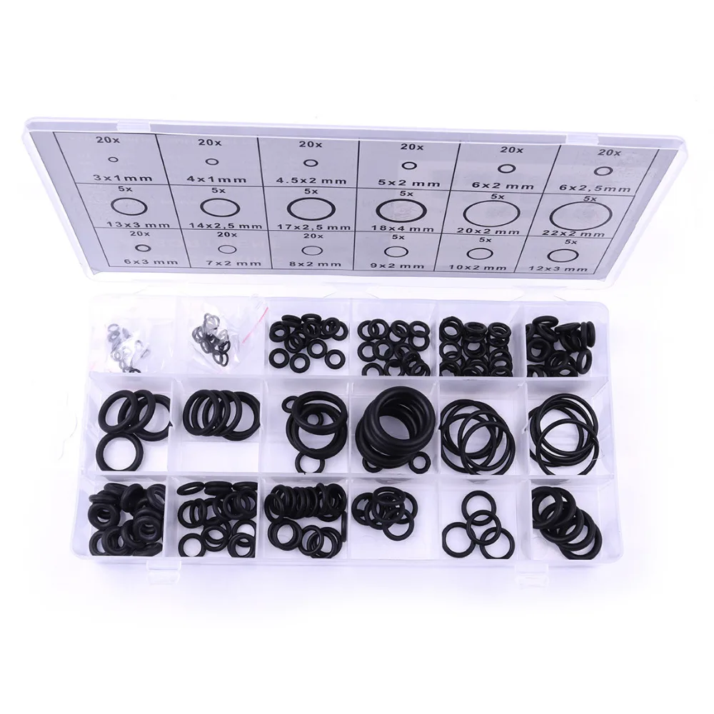 225 Pcs A Case Metric Black Rubber O Ring O Ring Air Conditioning