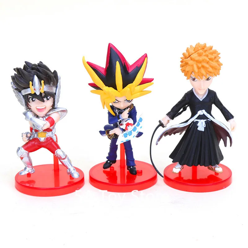 5 шт./компл. Аниме BLEACH Kurosaki Ichigo Yu Gi Oh юги Муто Saint Seiya Ryuuku Captain Ozora Tsubasa PVC фигурка набор
