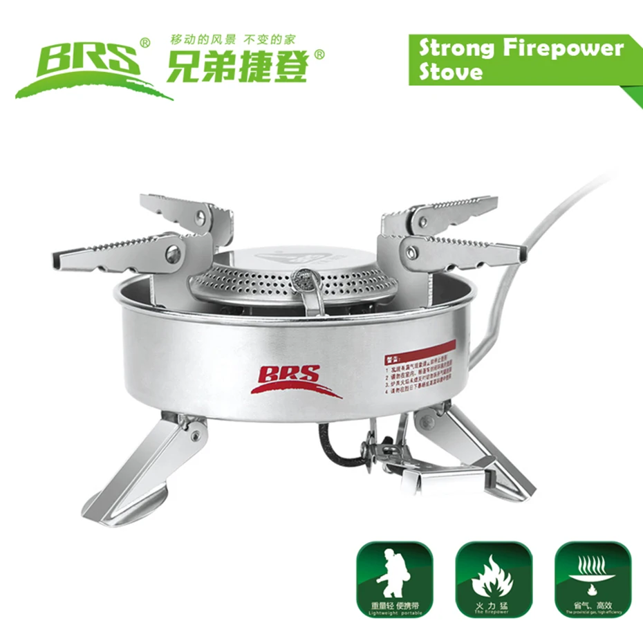 

BRS-10 Camping Stove Gas Burner Outdoor Cooker Picnic Cookout Stainless Steel Split-Type Stove Hiking Equipment Butane Blaze