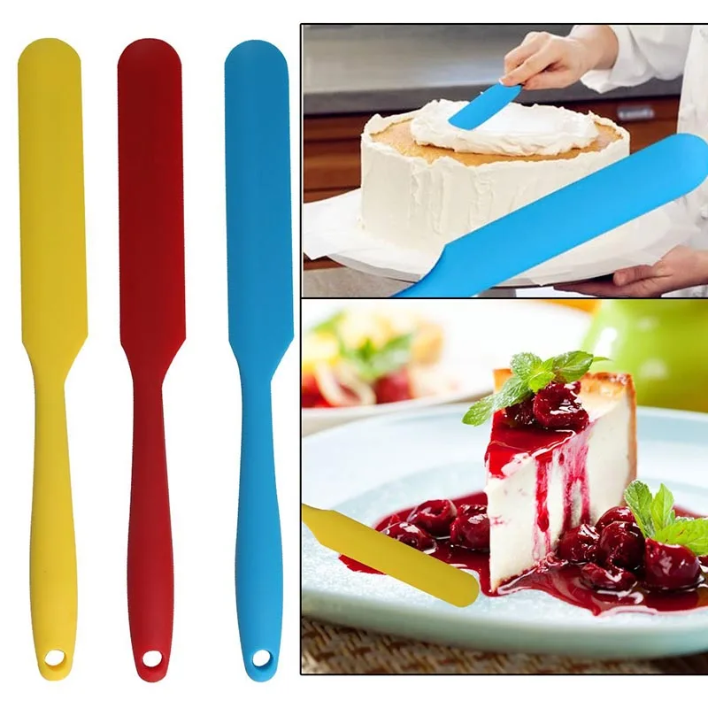 TEENRA 1 шт., силиконовая лопатка для торта с длинной ручкой, лопатка для масла, Миксер Для Мороженого, силиконовый скребок для выпечки, кондитерские инструменты